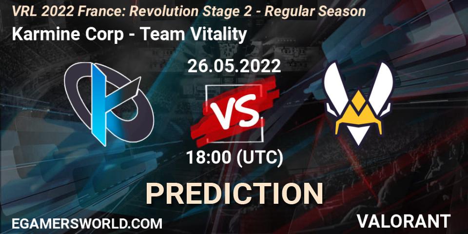 Prognose für das Spiel Karmine Corp VS Team Vitality. 26.05.22. VALORANT - VRL 2022 France: Revolution Stage 2 - Regular Season