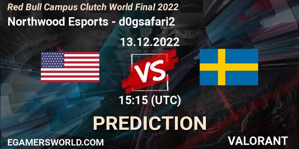 Prognose für das Spiel Northwood Esports VS d0gsafari2. 13.12.2022 at 15:15. VALORANT - Red Bull Campus Clutch World Final 2022