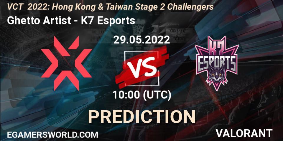 Prognose für das Spiel Ghetto Artist VS K7 Esports. 29.05.2022 at 10:00. VALORANT - VCT 2022: Hong Kong & Taiwan Stage 2 Challengers