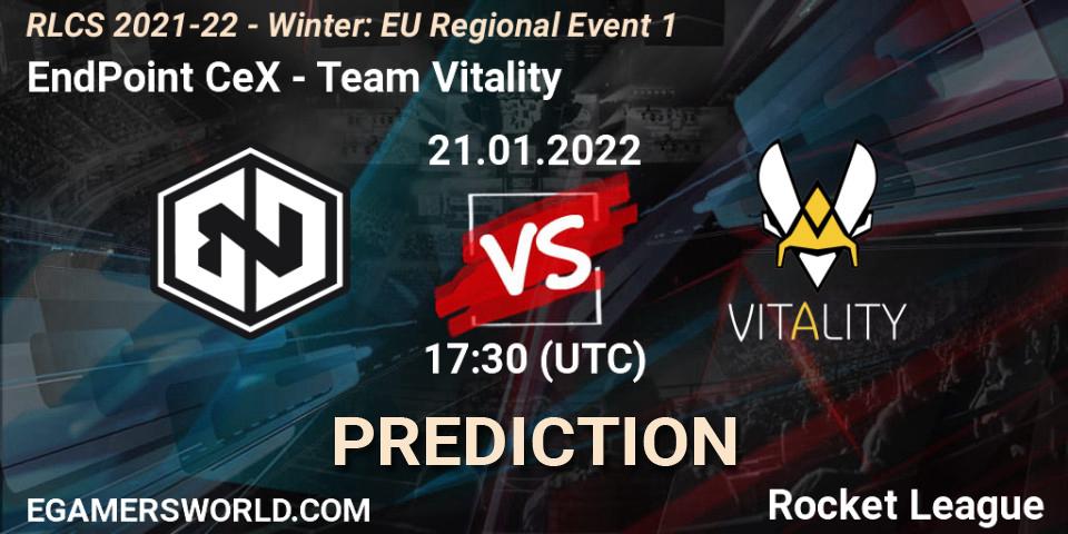 Prognose für das Spiel EndPoint CeX VS Team Vitality. 21.01.2022 at 17:30. Rocket League - RLCS 2021-22 - Winter: EU Regional Event 1