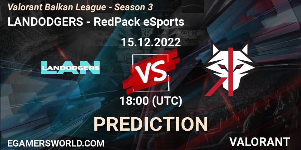 Prognose für das Spiel LANDODGERS VS RedPack eSports. 15.12.22. VALORANT - Valorant Balkan League - Season 3