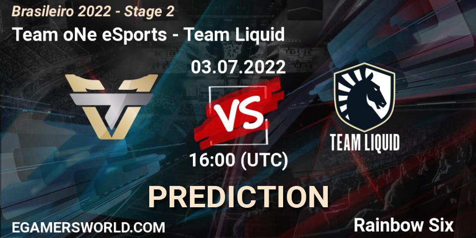 Prognose für das Spiel Team oNe eSports VS Team Liquid. 03.07.22. Rainbow Six - Brasileirão 2022 - Stage 2