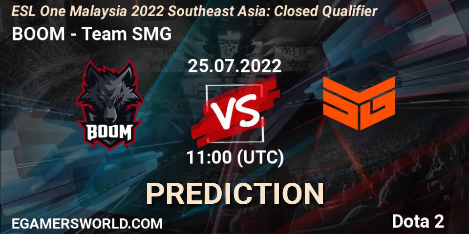 Prognose für das Spiel BOOM VS Team SMG. 25.07.22. Dota 2 - ESL One Malaysia 2022 Southeast Asia: Closed Qualifier