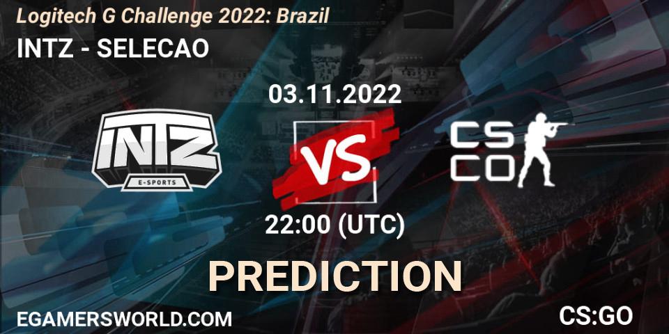 Prognose für das Spiel INTZ VS SELECAO. 03.11.2022 at 22:00. Counter-Strike (CS2) - Logitech G Challenge 2022: Brazil