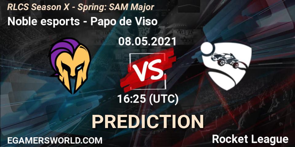 Prognose für das Spiel Noble esports VS Papo de Visão. 08.05.2021 at 16:25. Rocket League - RLCS Season X - Spring: SAM Major