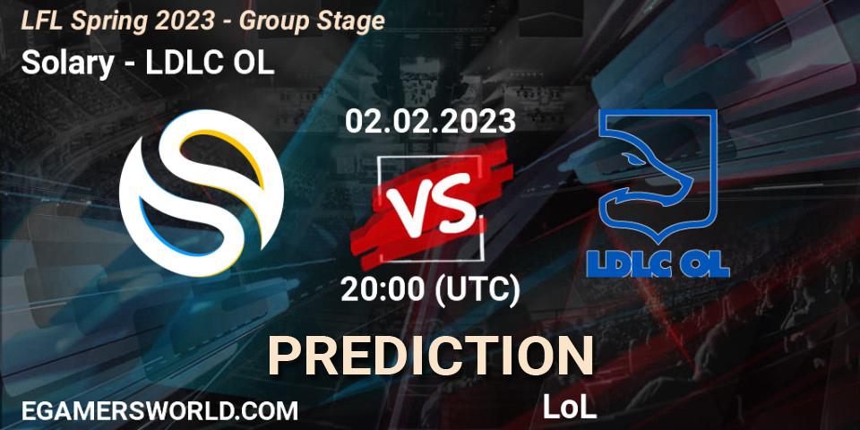 Prognose für das Spiel Solary VS LDLC OL. 02.02.23. LoL - LFL Spring 2023 - Group Stage