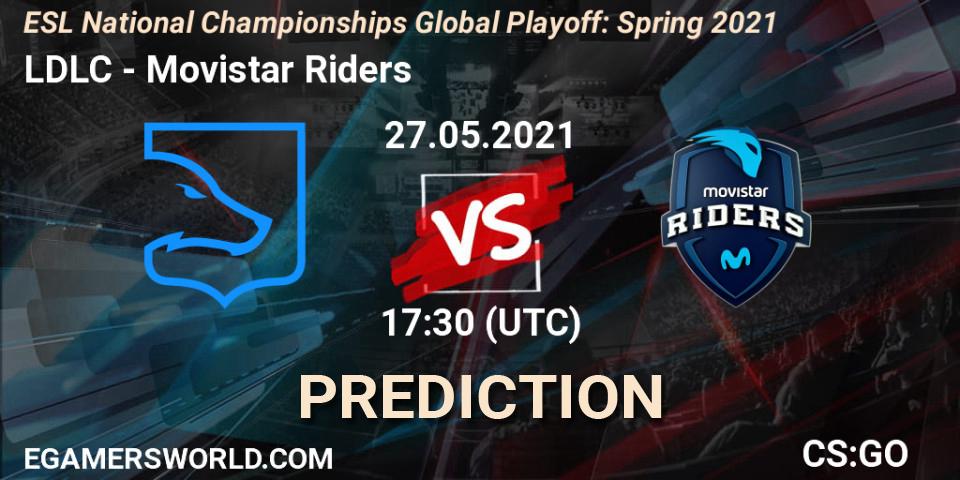 Prognose für das Spiel LDLC VS Movistar Riders. 27.05.2021 at 17:30. Counter-Strike (CS2) - ESL National Championships Global Playoff: Spring 2021