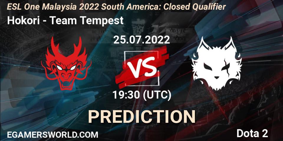 Prognose für das Spiel Hokori VS Team Tempest. 25.07.2022 at 19:36. Dota 2 - ESL One Malaysia 2022 South America: Closed Qualifier