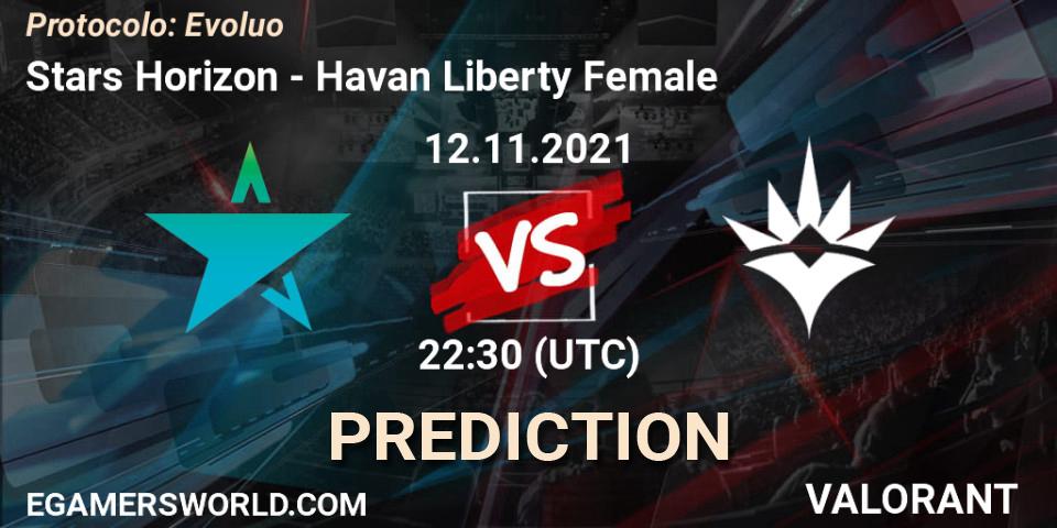 Prognose für das Spiel Stars Horizon VS Havan Liberty Female. 13.11.2021 at 20:00. VALORANT - Protocolo: Evolução