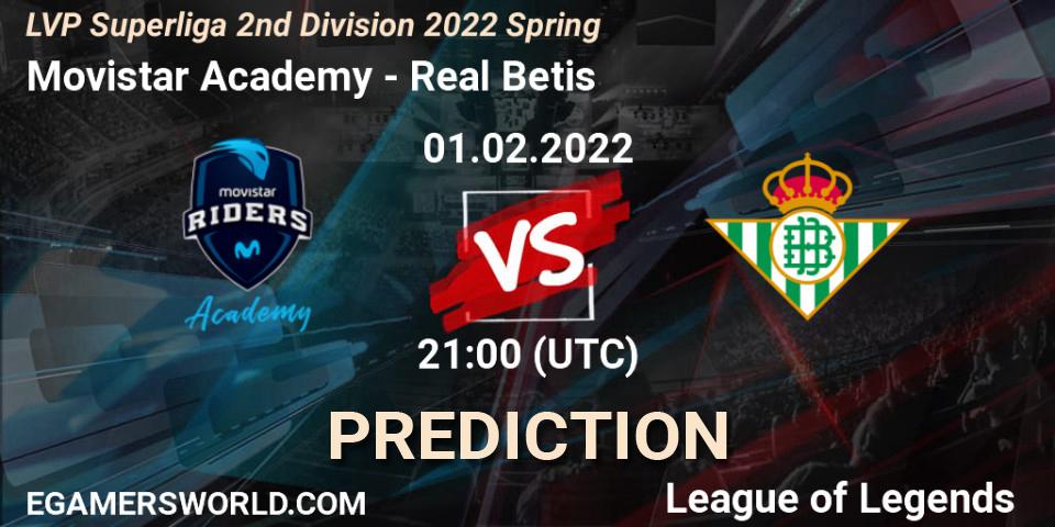 Prognose für das Spiel Movistar Academy VS Real Betis. 01.02.2022 at 17:00. LoL - LVP Superliga 2nd Division 2022 Spring