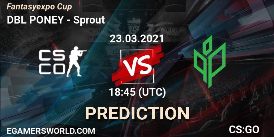 Prognose für das Spiel DBL PONEY VS Sprout. 23.03.2021 at 18:45. Counter-Strike (CS2) - Fantasyexpo Cup Spring 2021