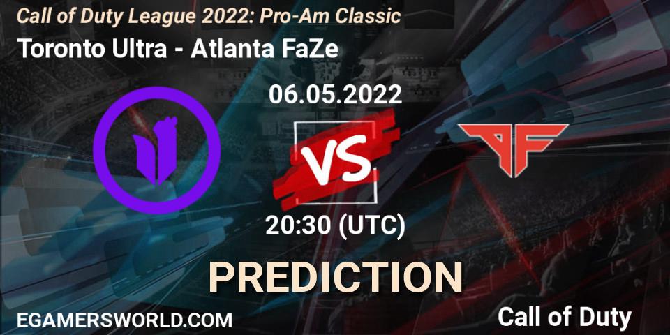 Prognose für das Spiel Toronto Ultra VS Atlanta FaZe. 06.05.22. Call of Duty - Call of Duty League 2022: Pro-Am Classic