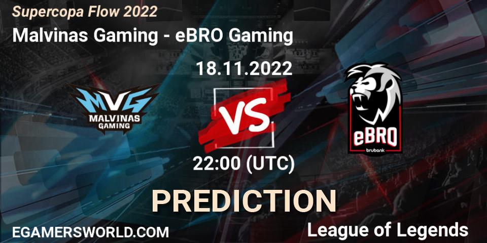 Prognose für das Spiel Malvinas Gaming VS eBRO Gaming. 18.11.2022 at 22:00. LoL - Supercopa Flow 2022