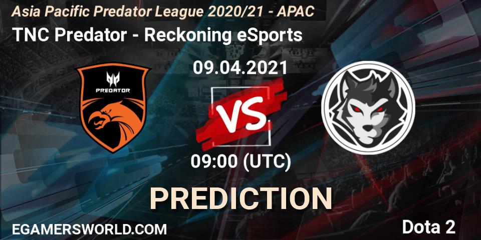 Prognose für das Spiel TNC Predator VS Reckoning eSports. 09.04.2021 at 07:58. Dota 2 - Asia Pacific Predator League 2020/21 - APAC