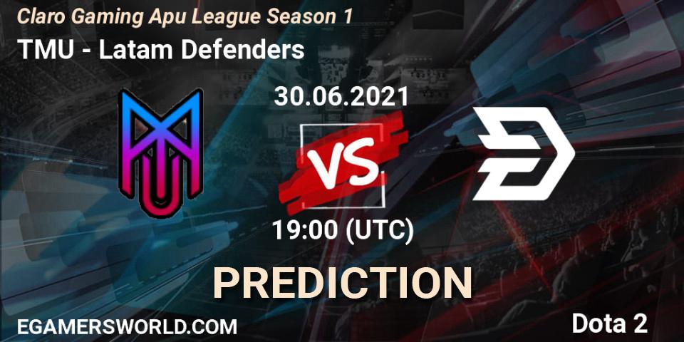 Prognose für das Spiel TMU VS Latam Defenders. 30.06.2021 at 19:10. Dota 2 - Claro Gaming Apu League Season 1