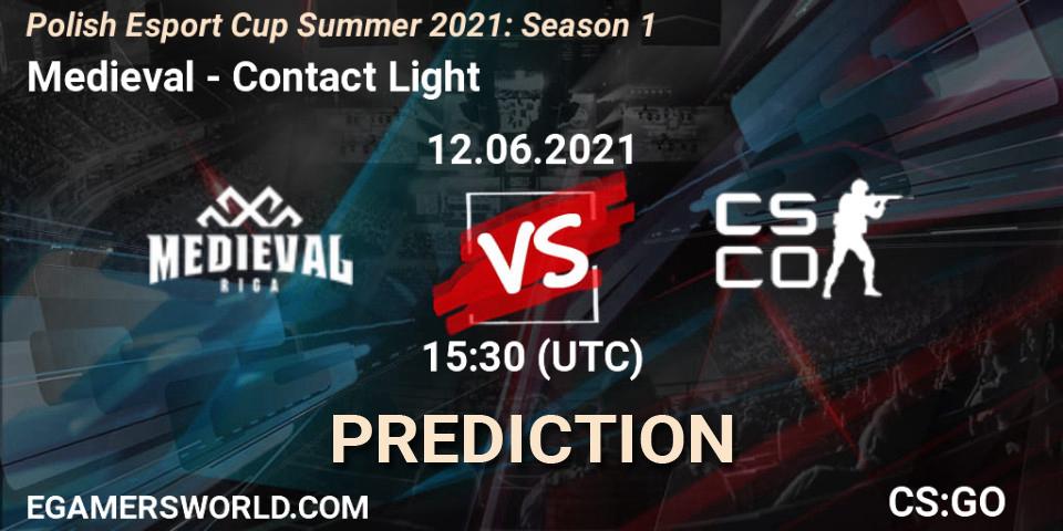 Prognose für das Spiel Medieval VS Contact Light. 12.06.2021 at 15:30. Counter-Strike (CS2) - Polish Esport Cup Summer 2021: Season 1