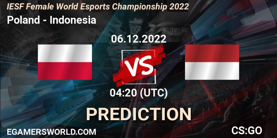 Prognose für das Spiel Poland VS Indonesia. 06.12.2022 at 03:30. Counter-Strike (CS2) - IESF Female World Esports Championship 2022