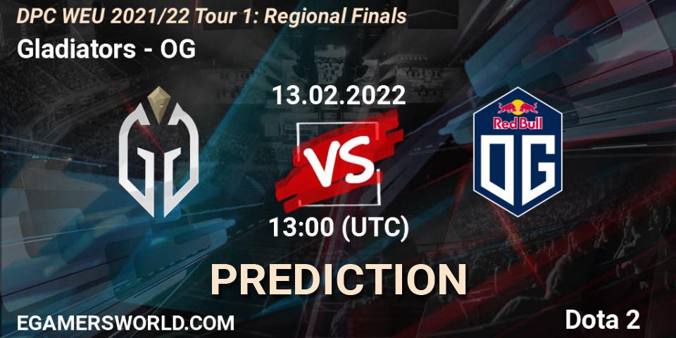Prognose für das Spiel Gladiators VS OG. 13.02.2022 at 12:55. Dota 2 - DPC WEU 2021/22 Tour 1: Regional Finals