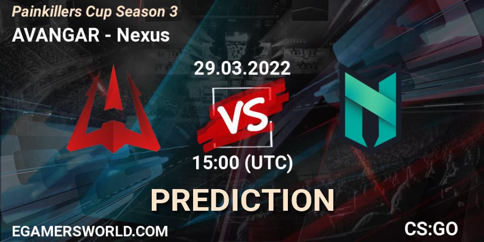 Prognose für das Spiel AVANGAR VS Nexus. 29.03.2022 at 14:00. Counter-Strike (CS2) - Painkillers Cup Season 3