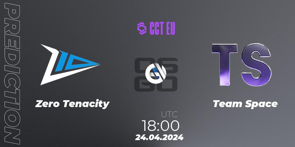 Prognose für das Spiel Zero Tenacity VS Team Space. 24.04.24. CS2 (CS:GO) - CCT Season 2 Europe Series 2 Closed Qualifier