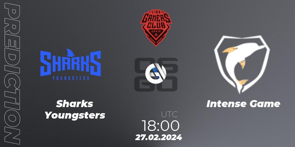 Prognose für das Spiel Sharks Youngsters VS Intense Game. 27.02.2024 at 18:00. Counter-Strike (CS2) - Gamers Club Liga Série A: February 2024