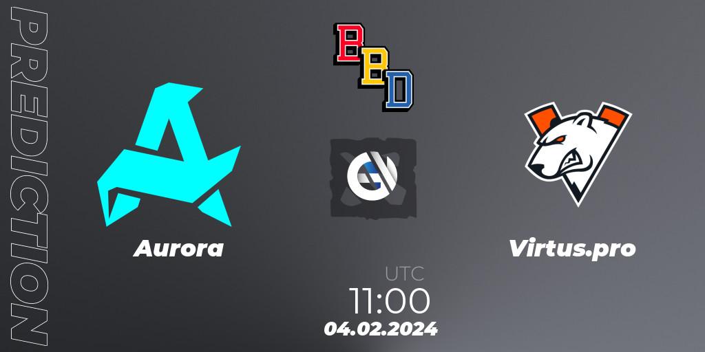 Prognose für das Spiel Aurora VS Virtus.pro. 04.02.24. Dota 2 - BetBoom Dacha Dubai 2024