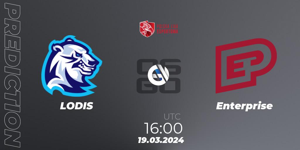 Prognose für das Spiel LODIS VS Enterprise. 19.03.24. CS2 (CS:GO) - Polska Liga Esportowa 2024: Split #1