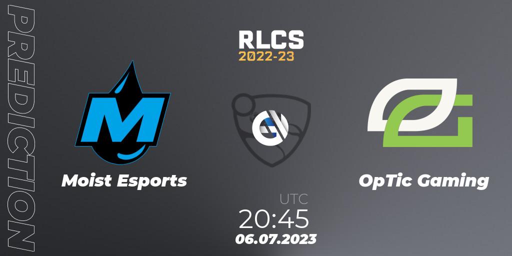 Prognose für das Spiel Moist Esports VS OpTic Gaming. 06.07.2023 at 20:45. Rocket League - RLCS 2022-23 Spring Major