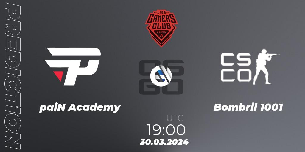 Prognose für das Spiel paiN Academy VS Bombril 1001. 30.03.24. CS2 (CS:GO) - Gamers Club Liga Série A: March 2024