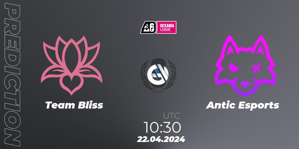 Prognose für das Spiel Team Bliss VS Antic Esports. 22.04.24. Rainbow Six - Oceania League 2024 - Stage 1