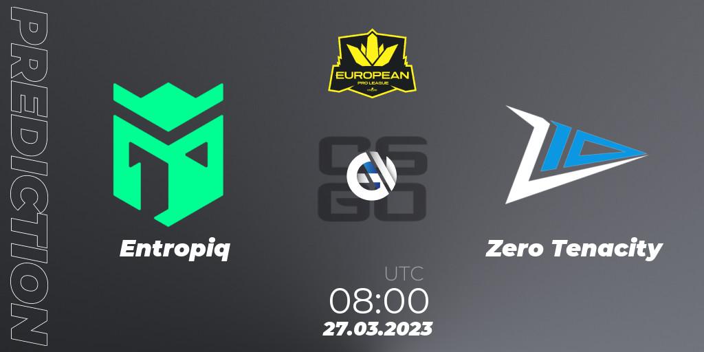 Prognose für das Spiel Entropiq VS Zero Tenacity. 27.03.23. CS2 (CS:GO) - European Pro League Season 7: Division 2
