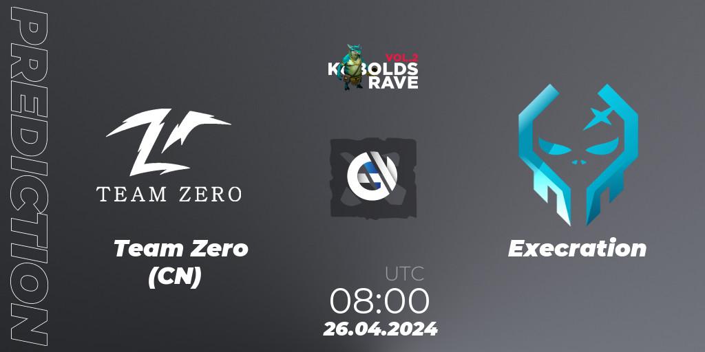 Prognose für das Spiel Team Zero (CN) VS Execration. 26.04.24. Dota 2 - Cringe Station Kobolds Rave 2