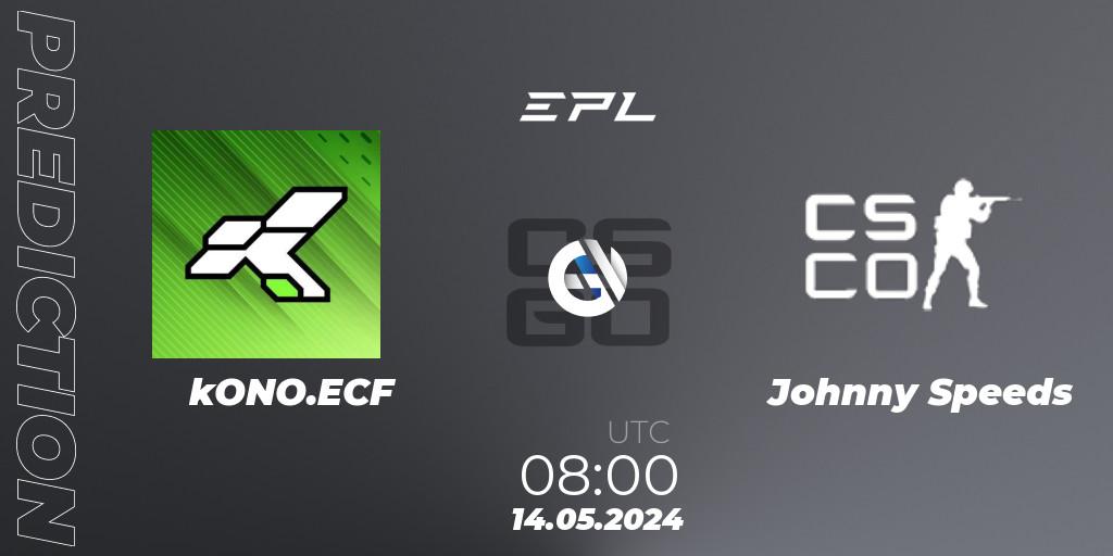 Prognose für das Spiel kONO.ECF VS Johnny Speeds. 14.05.2024 at 08:30. Counter-Strike (CS2) - European Pro League Season 17: Division 2