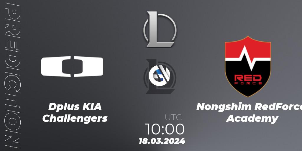 Prognose für das Spiel Dplus KIA Challengers VS Nongshim RedForce Academy. 18.03.24. LoL - LCK Challengers League 2024 Spring - Group Stage