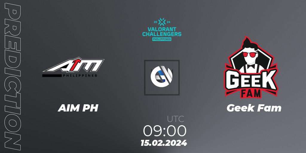 Prognose für das Spiel AIM PH VS Geek Fam. 15.02.2024 at 09:15. VALORANT - VALORANT Challengers 2024 Philippines: Split 1