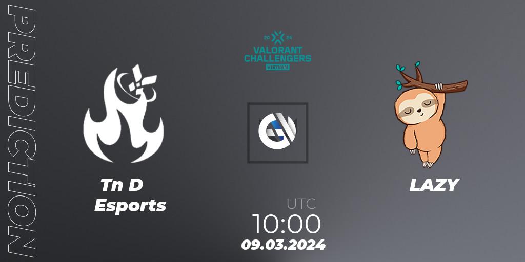 Prognose für das Spiel Tàn Dư Esports VS LAZY. 09.03.2024 at 10:00. VALORANT - VALORANT Challengers 2024 Vietnam: Split 1