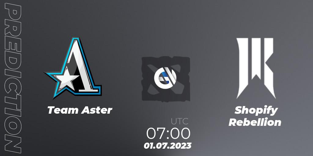 Prognose für das Spiel Team Aster VS Shopify Rebellion. 01.07.23. Dota 2 - Bali Major 2023 - Group Stage