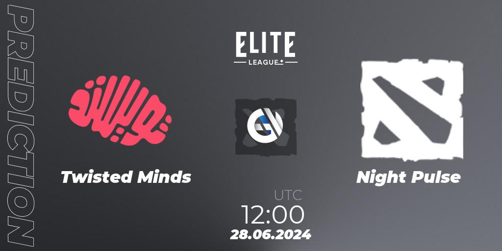 Prognose für das Spiel Twisted Minds VS Night Pulse. 28.06.2024 at 12:00. Dota 2 - Elite League Season 2: Western Europe Closed Qualifier