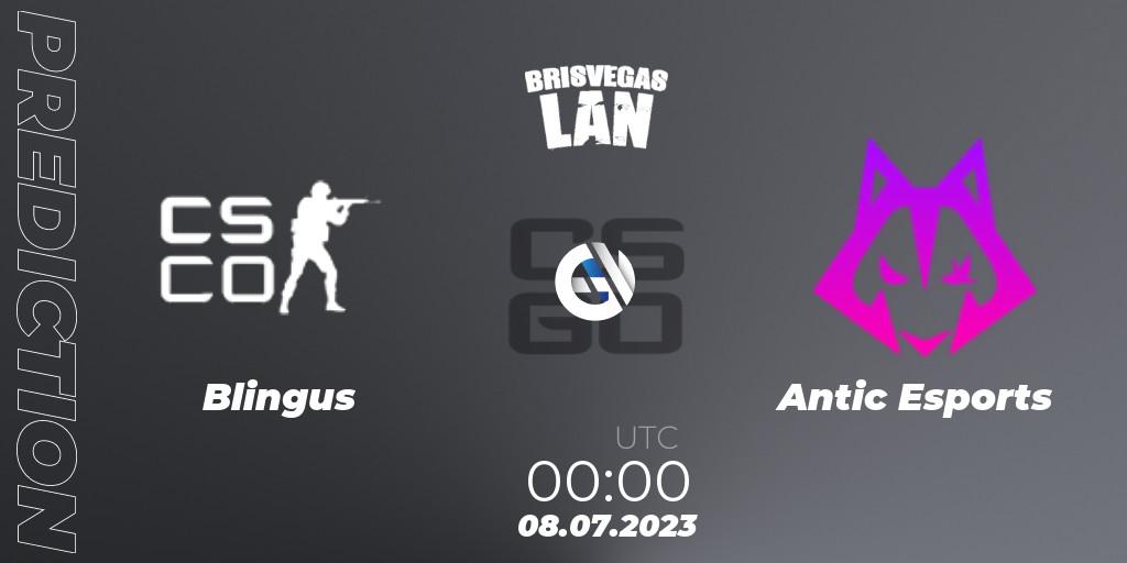 Prognose für das Spiel Blingus VS Antic Esports. 08.07.23. CS2 (CS:GO) - BrisVegas Winter 2023