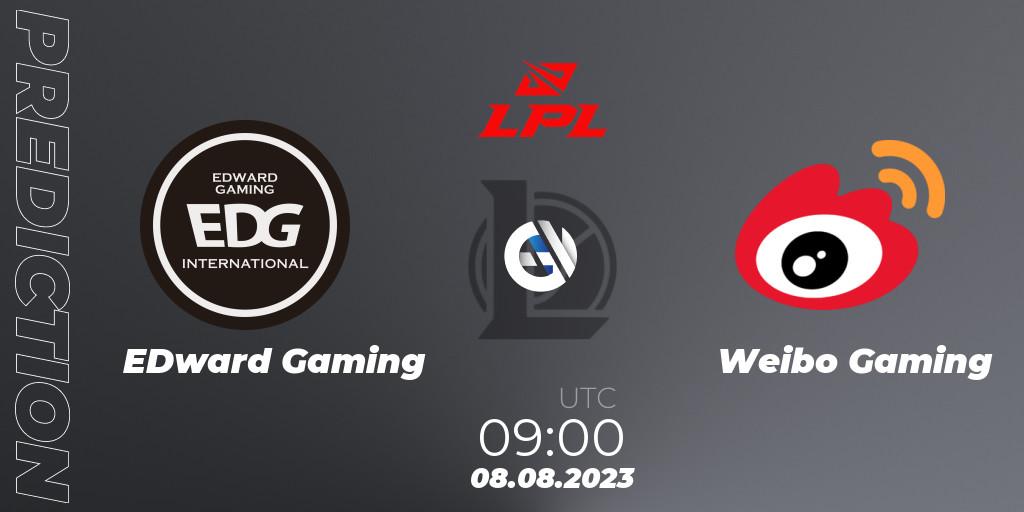 Prognose für das Spiel EDward Gaming VS Weibo Gaming. 08.08.23. LoL - LPL Regional Finals 2023