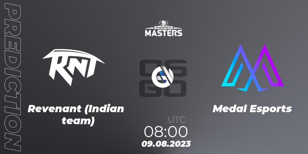Prognose für das Spiel Revenant (Indian team) VS Medal Esports. 09.08.2023 at 08:00. Counter-Strike (CS2) - Skyesports Masters 2023: Regular Season