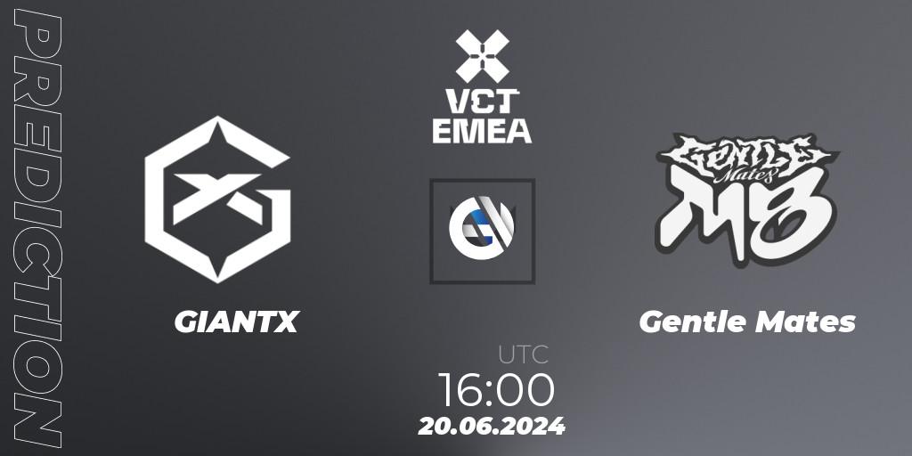 Prognose für das Spiel GIANTX VS Gentle Mates. 20.06.2024 at 16:00. VALORANT - VALORANT Champions Tour 2024: EMEA League - Stage 2 - Group Stage