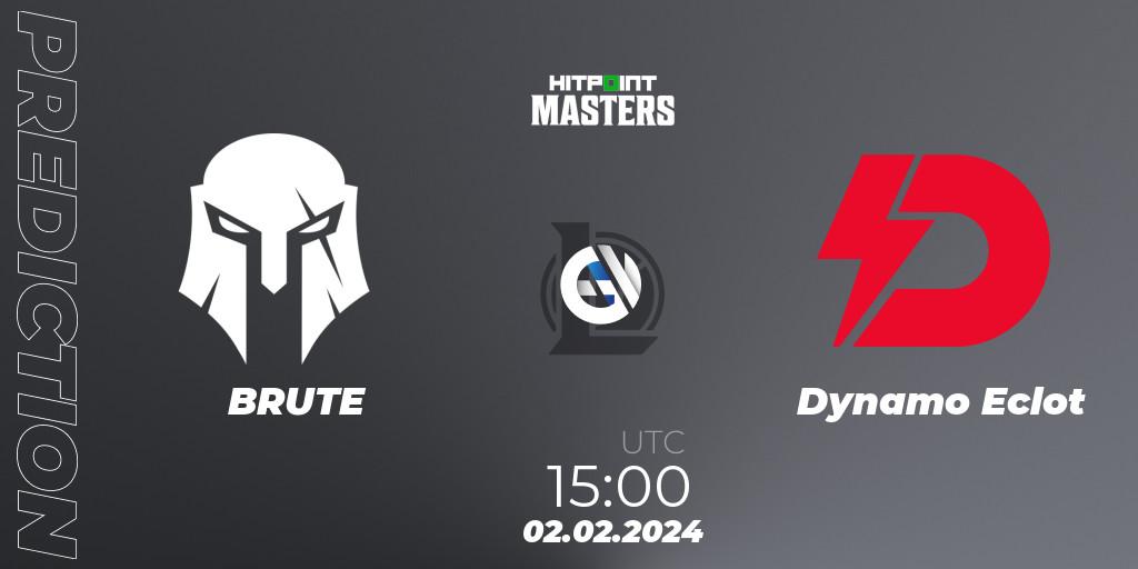 Prognose für das Spiel BRUTE VS Dynamo Eclot. 02.02.2024 at 15:00. LoL - Hitpoint Masters Spring 2024