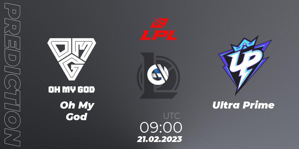 Prognose für das Spiel Oh My God VS Ultra Prime. 21.02.2023 at 09:00. LoL - LPL Spring 2023 - Group Stage
