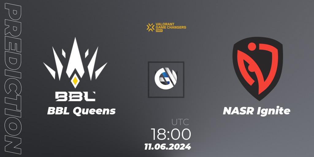 Prognose für das Spiel BBL Queens VS NASR Ignite. 10.06.2024 at 18:00. VALORANT - VCT 2024: Game Changers EMEA Stage 2