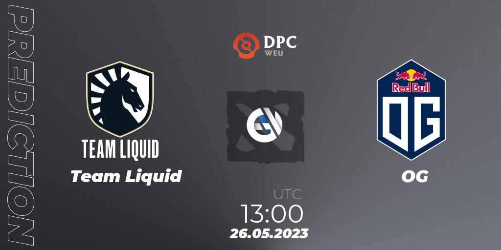 Prognose für das Spiel Team Liquid VS OG. 26.05.23. Dota 2 - DPC 2023 Tour 3: WEU Division I (Upper)