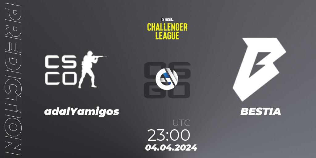 Prognose für das Spiel adalYamigos VS BESTIA. 05.04.24. CS2 (CS:GO) - ESL Challenger League Season 47: South America