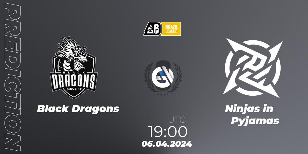 Prognose für das Spiel Black Dragons VS Ninjas in Pyjamas. 06.04.24. Rainbow Six - Brazil League 2024 - Stage 1