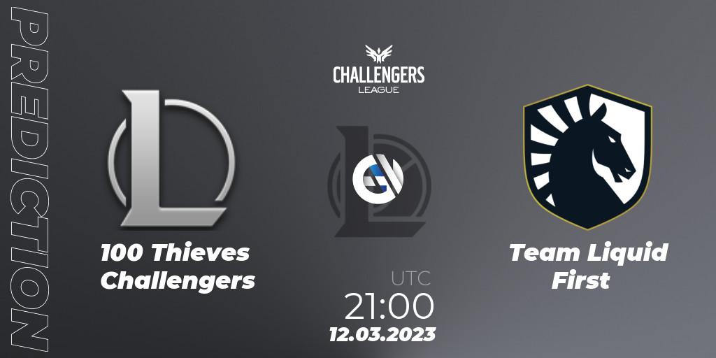 Prognose für das Spiel 100 Thieves Challengers VS Team Liquid First. 12.03.23. LoL - NACL 2023 Spring - Playoffs