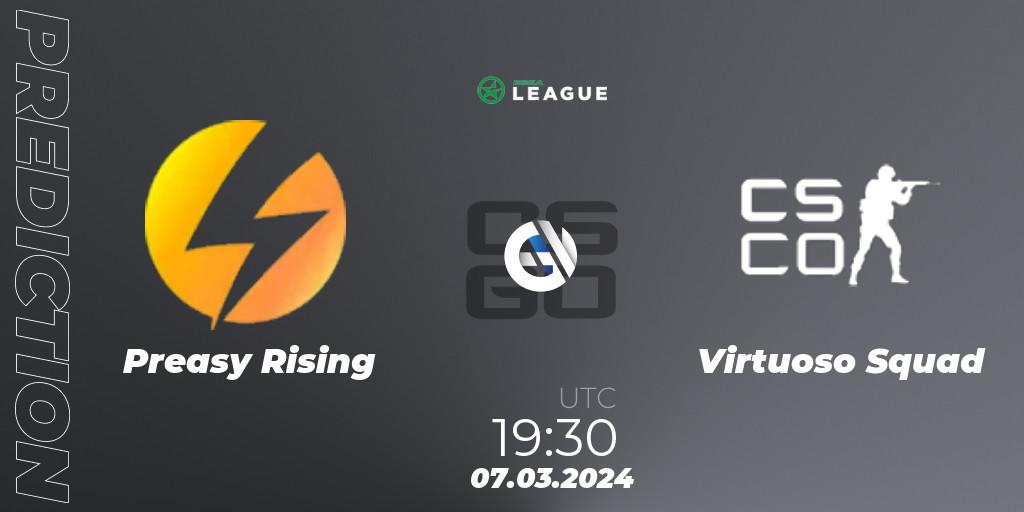 Prognose für das Spiel Preasy Rising VS Virtuoso Squad. 07.03.24. CS2 (CS:GO) - ESEA Season 48: Main Division - Europe